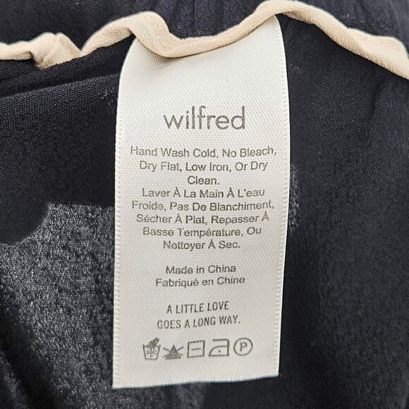 Wilfred Aritzia Wide Leg Cropped Pants Black Women’s Size M Tie Waist Minimalist - Picture 5 of 11